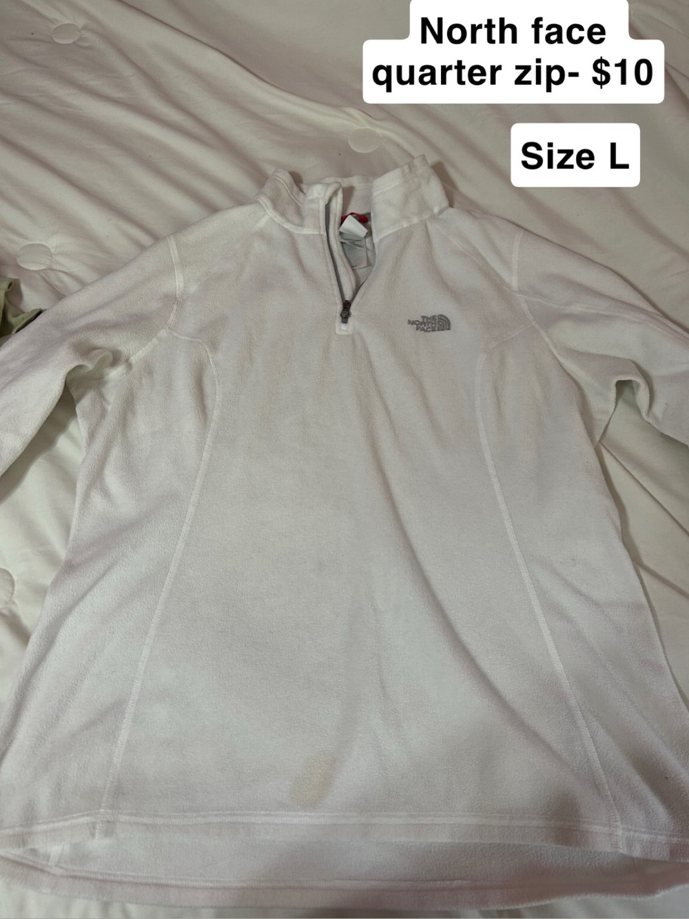 The North Face White Half-Zip Fleece Pullover